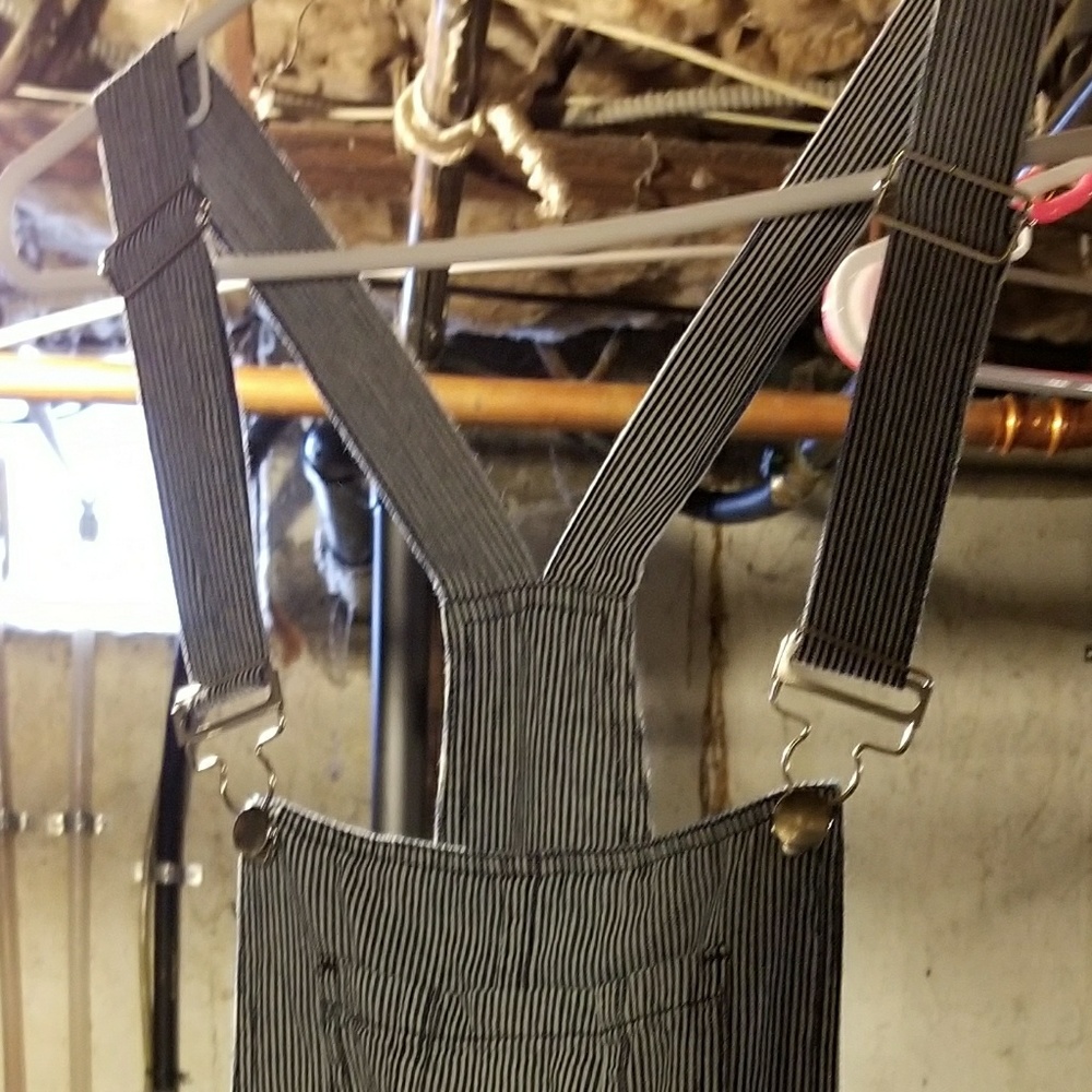 Striped overalls